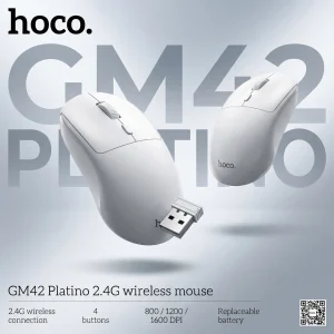 MOUSE HOCO GM42 Platino Wireless mouse 2.4G