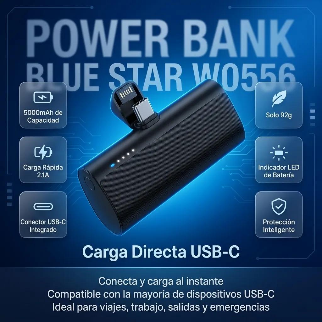 BLUE STAR WO556 POWER BANK TIPO C