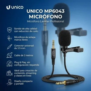 MICROFONO CON CABLE UNICO MP6043