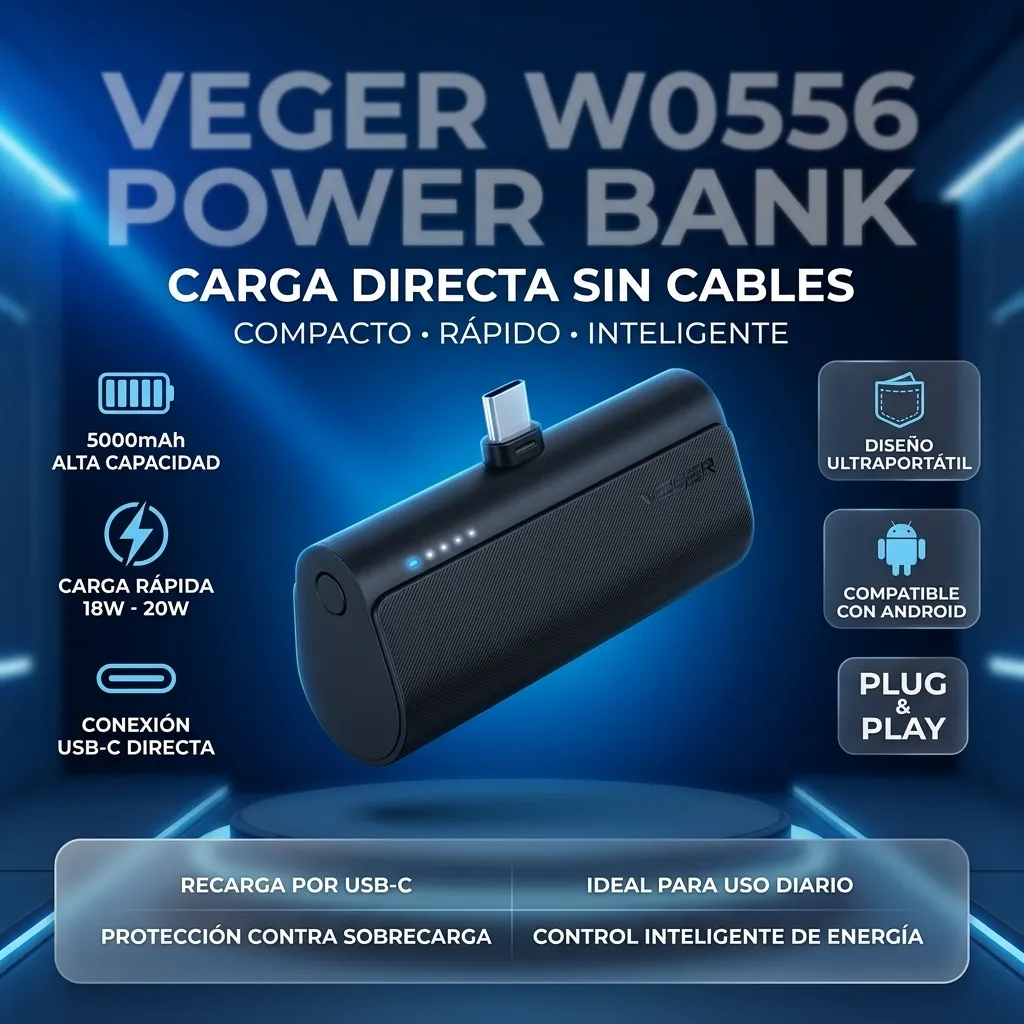 POWER BANK PLUGON-C VEGER W0556